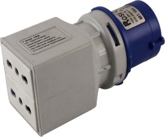 Adattatore-Cee-industriale-2P+T-16A-/-2-Prese-bipasso-Rosi