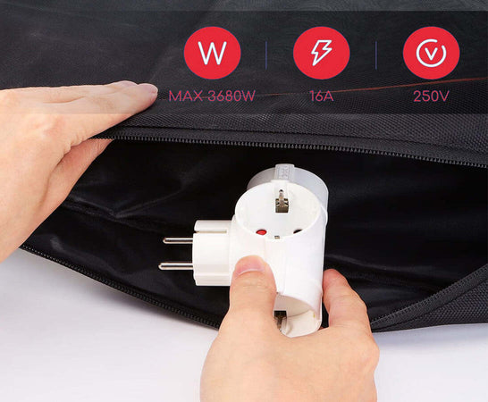 Adattatore Salvaspazio 3 Prese Schuko Con Spina 16A Sdoppiatore Tripla Presa Multipresa Bianco - Foto 5