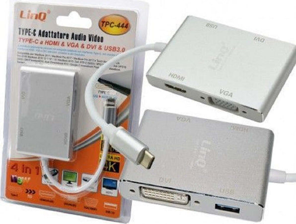 Adattatore Convertitore Audio Video 4in1 Da Type-c A Vga Hdmi Dvi Usb3.0 Tpc-444 Elettronica/Informatica/Accessori/USB Hub Trade Shop italia - Napoli, Commerciovirtuoso.it