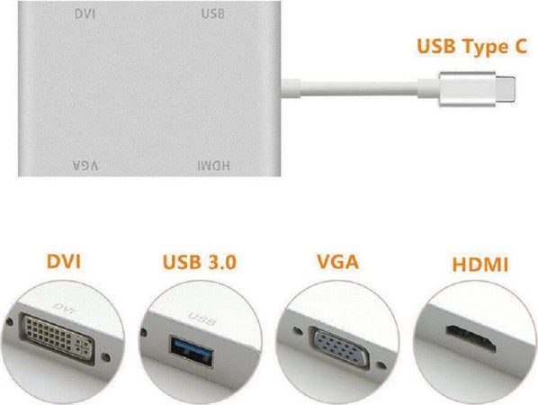 Adattatore Convertitore Audio Video 4in1 Da Type-c A Vga Hdmi Dvi Usb3.0 Tpc-444 Elettronica/Informatica/Accessori/USB Hub Trade Shop italia - Napoli, Commerciovirtuoso.it