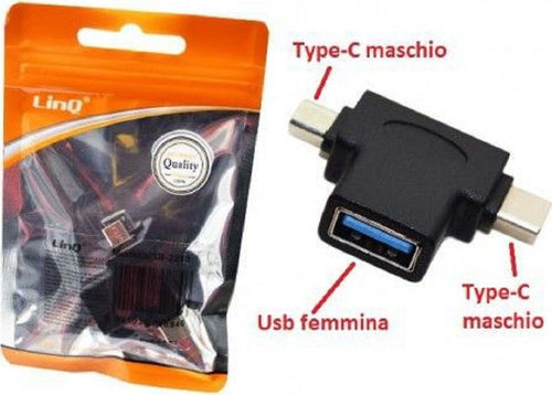 Adattatore Convertitore Lettore Otg 2in1 Usb Femmina A 2 Type-c Maschio Usb-2210 Elettronica/Informatica/Accessori/Adattatori/Adattatori USB-VGA Trade Shop italia - Napoli, Commerciovirtuoso.it