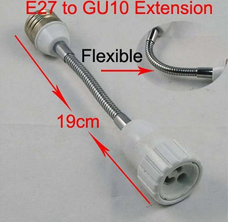 ADATTATORE CONVERTITORE PER LAMPADINA DA E27 A GU10 CON PROLUNGA FLESSIBILE 20CM Illuminazione/Illuminazione per interni/Lampade/Basi per lampade Trade Shop italia - Napoli, Commerciovirtuoso.it
