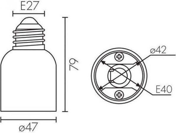 ADATTATORE CONVERTITORE RIDUTTORE RIDUZIONE LAMPADE ATTACCO DA E27 A E40  Trade Shop italia - Napoli, Commerciovirtuoso.it