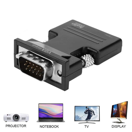 Adattatore Convertitore Video Audio Hdmi A Vga Proiettore Lettore Dvd Tv Chd-avga