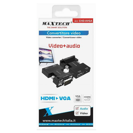 Adattatore Convertitore Video Audio Hdmi A Vga Proiettore Lettore Dvd Tv Chd-avga