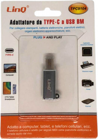 Adattatore Da Type-c Femmina A Usb-bm Maschio Per Stampanti Sintetizzatori Tpc9104 Elettronica/Informatica/Accessori/Adattatori/Adattatori maschio/femmina Trade Shop italia - Napoli, Commerciovirtuoso.it