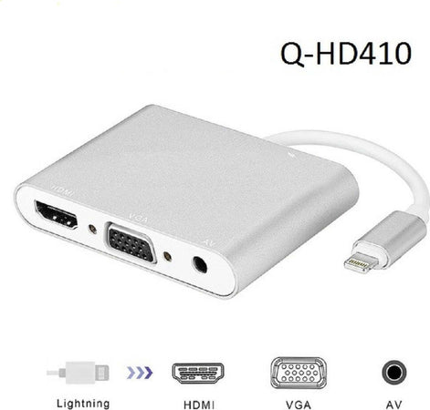 Adattatore Display Av Da Lightning A Doppio Hdmi Vga Jack Audio 3,5 Mm Q-hd410 Elettronica/Home Cinema TV e video/Accessori/Cavi/Cavi HDMI Trade Shop italia - Napoli, Commerciovirtuoso.it