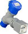 Adattatore Industriale monofase - Spina CEE 16A - 1 Presa CEE 16A e 1 Universale 16A 250V