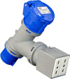 Adattatore Industriale monofase - Spina CEE 16A - 1 Presa CEE 16A e 2 Bipasso 16A 250V