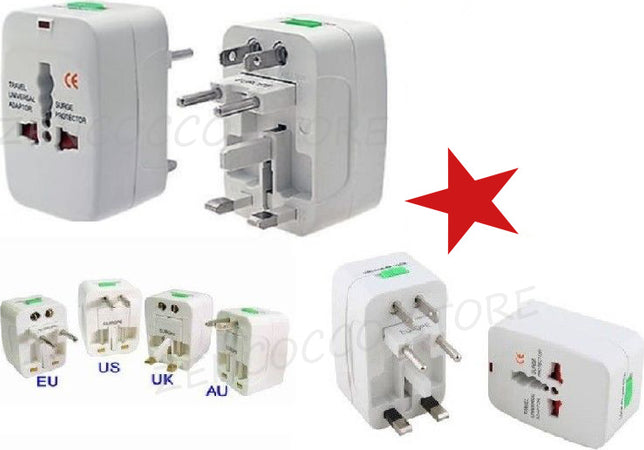 JSVER Set di Adattatori da Viaggio con 2 Prese USB C PD20W, Spina da Viaggio Internazionale con 4 Spine Rimovibili, Adattatore da Presa Elettrica per USA/Canada/Europa/Regno Unito/Cina/AUS (Bianco