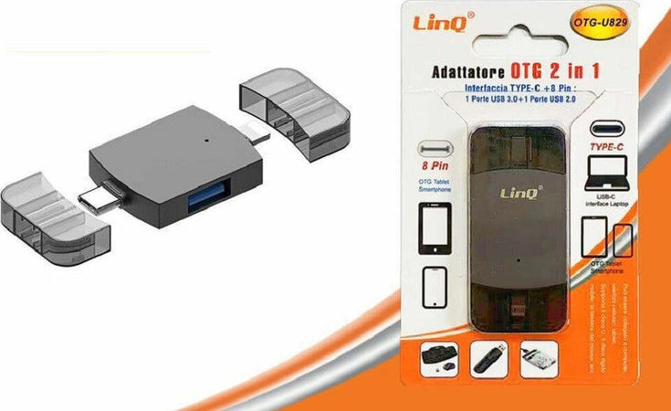 Adattatore Otg 2in1 Type-c + Lightning + 2xusb Femmina Otg-u829 Trasferimento Dati Elettronica/Informatica/Accessori/Adattatori/Adattatori USB a USB Trade Shop italia - Napoli, Commerciovirtuoso.it
