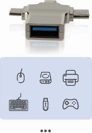 Adattatore Otg 3in1 Da Lightning Type-c Micro Usb A Usb Femmina 100 Mbps Otgu940 Elettronica/Informatica/Accessori/Adattatori/Adattatori USB a USB Trade Shop italia - Napoli, Commerciovirtuoso.it
