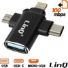 Adattatore Otg Da Usb-c Micro-usb Lightning Verso Usb 3.0 Femmina 3 In 1 Otqu930 Elettronica/Cellulari e accessori/Accessori/Cavi e adattatori/Cavi Lightning Trade Shop italia - Napoli, Commerciovirtuoso.it