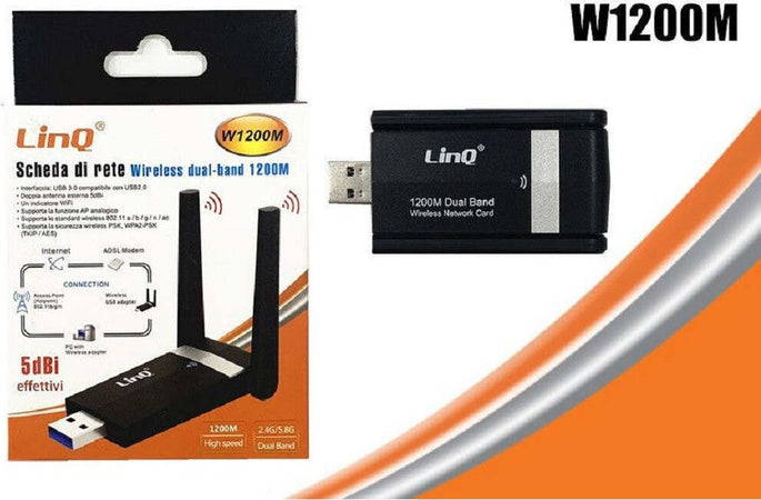 Adattatore Scheda Di Rete Usb 3.0 Wifi Dual Band 1200m Amplificata 5 Dbi W1200m Elettronica/Informatica/Componenti e pezzi di ricambio/Componenti interni/Schede di rete Trade Shop italia - Napoli, Commerciovirtuoso.it