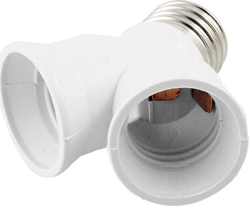 ADATTATORE SDOPPIATORE PORTALAMPADA ATTACCO DA E27 A 2 PRESE E27 BIANCO SOCKET  Trade Shop italia - Napoli, Commerciovirtuoso.it