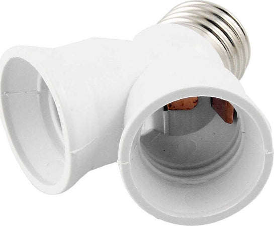 ADATTATORE SDOPPIATORE PORTALAMPADA ATTACCO DA E27 A 2 PRESE E27 BIANCO SOCKET  Trade Shop italia - Napoli, Commerciovirtuoso.it