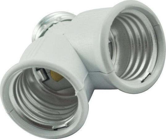 ADATTATORE SDOPPIATORE PORTALAMPADA ATTACCO DA E27 A 2 PRESE E27 BIANCO SOCKET  Trade Shop italia - Napoli, Commerciovirtuoso.it