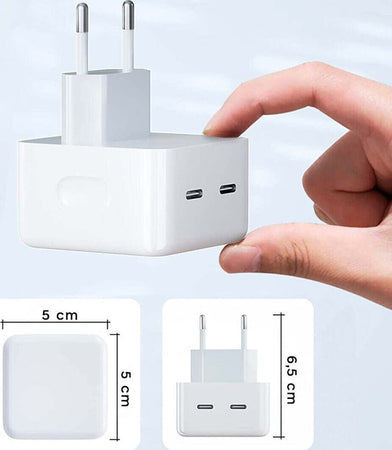 Adattatore-Smartphone-Doppia-Ricarica-Caricatore-35W-Alimentatore-Presa-USB-CtoC