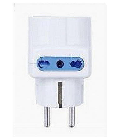 Adattatore Spina 16a 2 Prese Bipasso 10a/16a 2p+t 1 Presa Universale 10/16a Schuko 83051