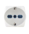 Adattatore Spina 16a 2 Prese Bipasso 10a/16a 2p+t 1 Presa Universale 10/16a Schuko 83051