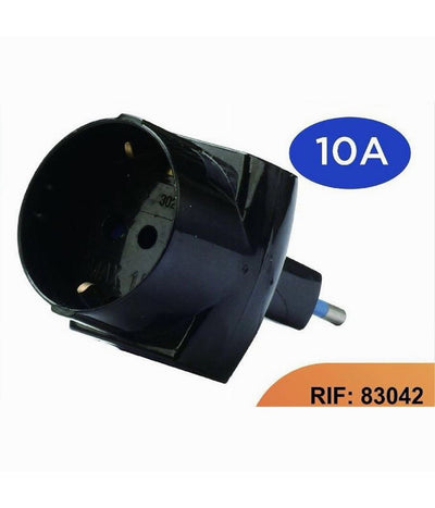 Adattatore Spina 2p+t 10a 2 Presa 10a 2p+t 1 Presa Ita 10a/schuko 16a Nero 83042