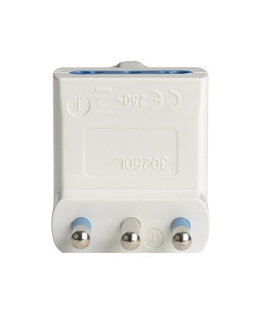 Adattatore Spina Angolare 16a 2 Bipasso 10a/16a 1 Presa Schuko 16a Laterale 83054