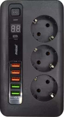 Adattatore Spina Con 3 Prese + 5 Porte Usb Ricarica 3.4a Display Led 2500w Q-a260 Elettronica/Cellulari e accessori/Accessori/Caricabatterie/Caricabatterie da muro Trade Shop italia - Napoli, Commerciovirtuoso.it