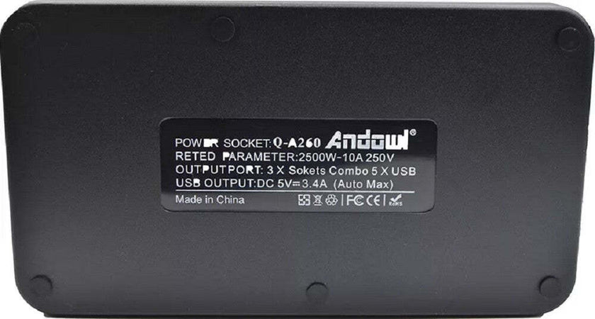Adattatore Spina Con 3 Prese + 5 Porte Usb Ricarica 3.4a Display Led 2500w Q-a260 Elettronica/Cellulari e accessori/Accessori/Caricabatterie/Caricabatterie da muro Trade Shop italia - Napoli, Commerciovirtuoso.it