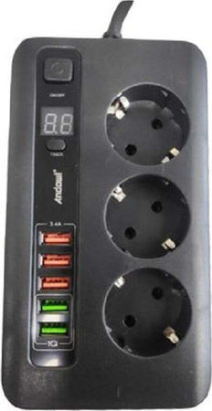 Adattatore Spina Con 3 Prese + 5 Porte Usb Ricarica 3.4a Display Led 2500w Q-a260 Elettronica/Cellulari e accessori/Accessori/Caricabatterie/Caricabatterie da muro Trade Shop italia - Napoli, Commerciovirtuoso.it