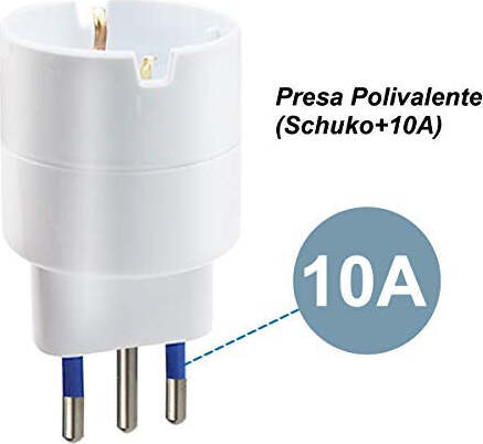 Adattatore-Spina-Elettrica-10A-2P+T-Con-1-Presa-Schuko-10A-250V-Bianco-Max-1500W-XSL1101-Extrastar