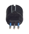 Adattatore Spina Elettrica 2p+t 16a Con 1 Presa Ita 10a/schuko 16a 2p+t Nero 83036