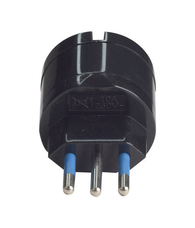 Adattatore Spina Elettrica 2p+t 16a Con 1 Presa Ita 10a/schuko 16a 2p+t Nero 83036