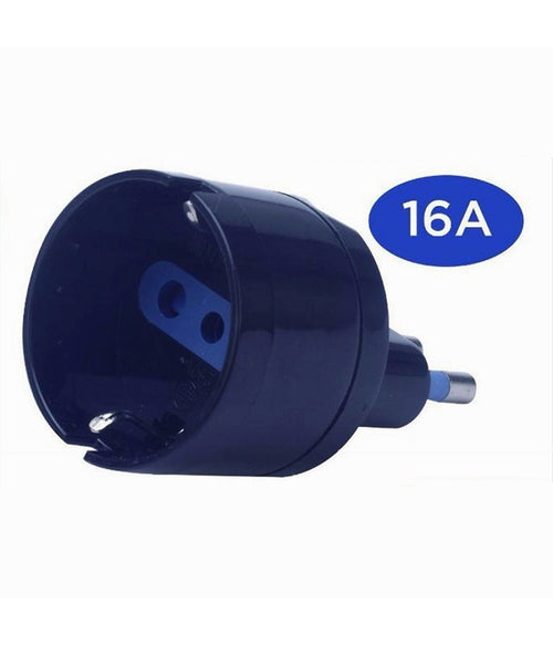 Adattatore Spina Elettrica 2p+t 16a Con 1 Presa Ita 10a/schuko 16a 2p+t Nero 83036