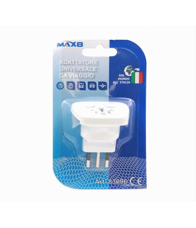 Adattatore Universale Da Viaggio Con Spina 10a 2p+t Presa Colore Bianca 83096