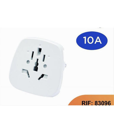 Adattatore Universale Da Viaggio Con Spina 10a 2p+t Presa Colore Bianca 83096
