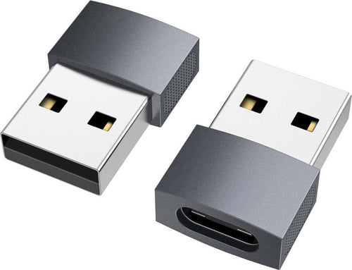 Adattatore USB C femmina a USB maschio 2 pezzi convertitore da tipo C a USB A compatibile con computer portatili power bank caricabatterie Grigio