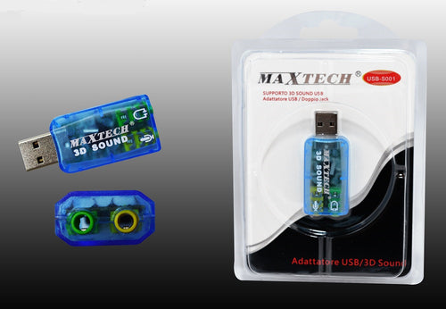 Adattatore Usb Doppio Jack 3d Sound Convertitore Da Jack A Usb Maxtech Usb-s001 Informatica e Videogiochi > Accessori PC > Periferiche PC Trade Shop italia - Napoli, Commerciovirtuoso.it