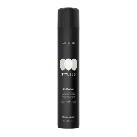 Alterego stylego air medium 500 ml lacca spray a tenuta media fissa garantendo movimento e volume.