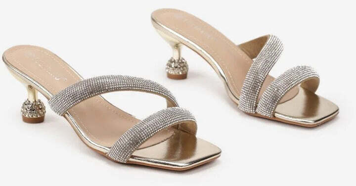 Adele - Sandali con tacco brillantinato