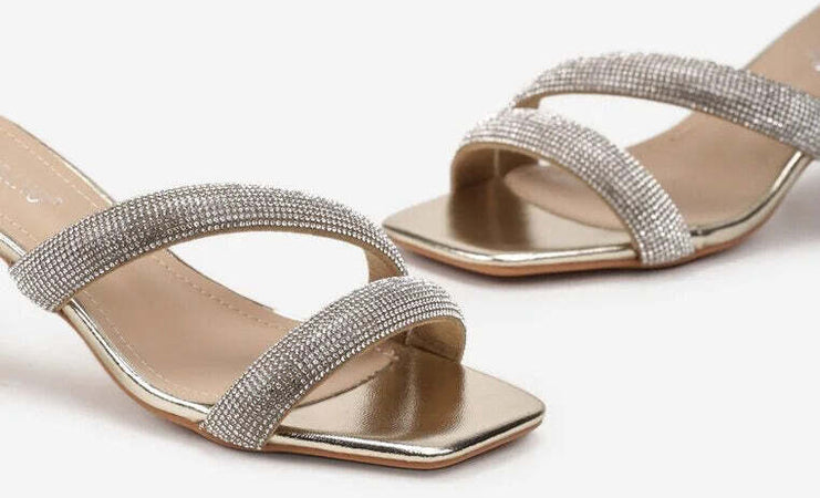 Adele - Sandali con tacco brillantinato