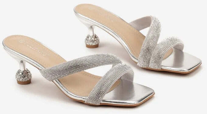 Adele - Sandali con tacco brillantinato