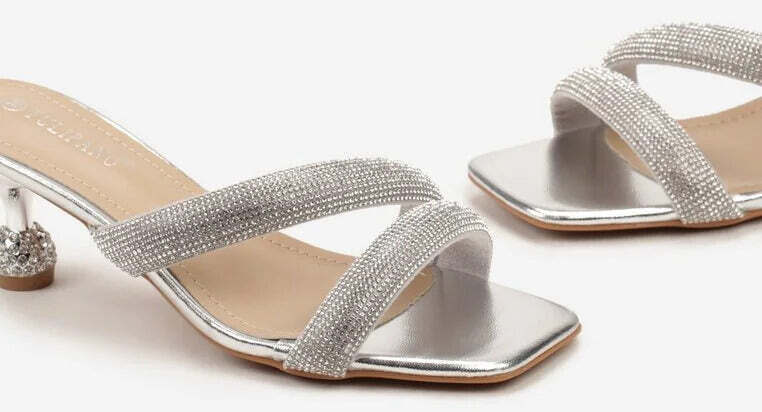 Adele - Sandali con tacco brillantinato