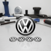 4 ADESIVI LOGO EMBLEMA PER COPRIMOZZO 60MM SU VOLKSWAGEN GOLF POLO SCIROCCO TIGUAN