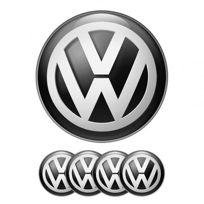 4 ADESIVI LOGO EMBLEMA PER COPRIMOZZO 60MM SU VOLKSWAGEN GOLF POLO SCIROCCO TIGUAN