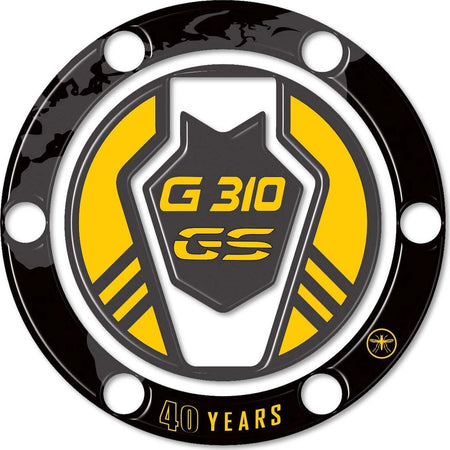 Adesivo-3D-tappo-serbatoio-compatibile-con-BMW-G-310-GS-40th-ann.-2017-2023