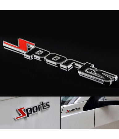 Adesivo Decorazione 3d In Metallo Cromato Per Auto Figura Stemma Sports Sticker