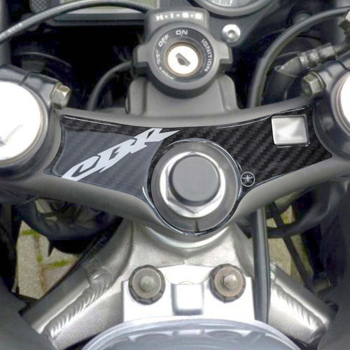 Adesivo-Honda-protezione-piastra-sterzo-forcella-moto-Cbr600f-logo-honda-bianco