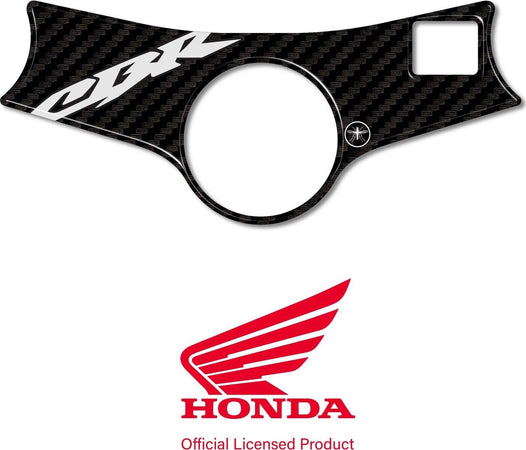 Adesivo-Honda-protezione-piastra-sterzo-forcella-moto-Cbr600f-logo-honda-bianco