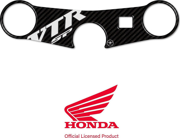 Adesivo-Honda-protezione-piastra-sterzo-forcella-moto-VTR-SP1-SP2-logo-bianco