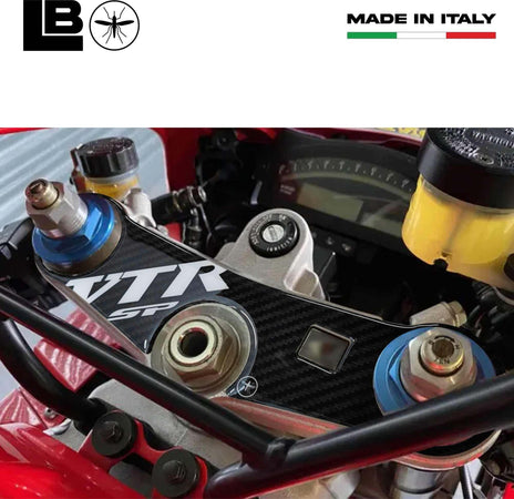 Adesivo-Honda-protezione-piastra-sterzo-forcella-moto-VTR-SP1-SP2-logo-bianco